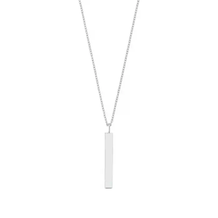 Diamond Rectangle Bar Pendant Necklace