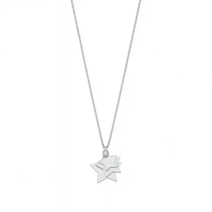 Diamond Star Plate Pendant Necklace