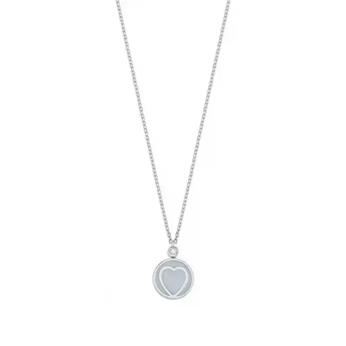Diamond White Heart Pendant Necklace