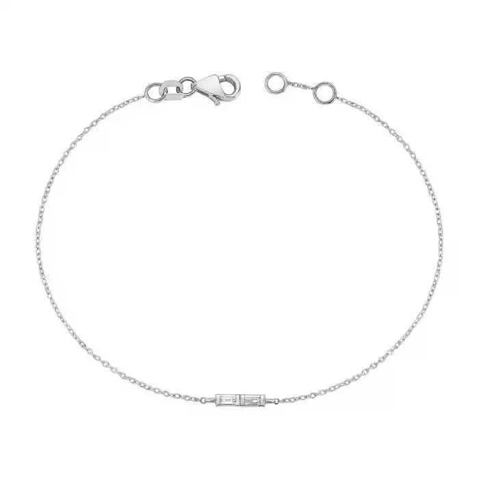 Double Baguette Diamond Chain Bracelet