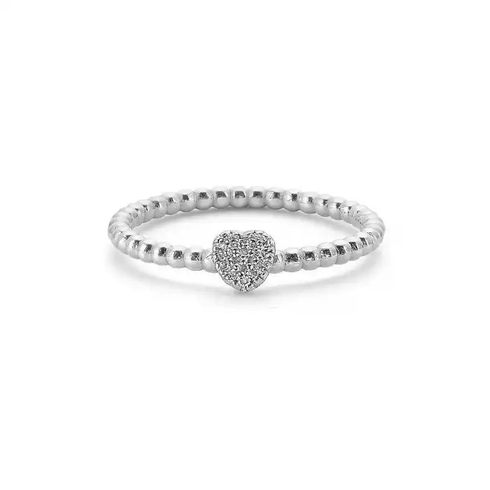Elegant Heart Pave Diamond Ring