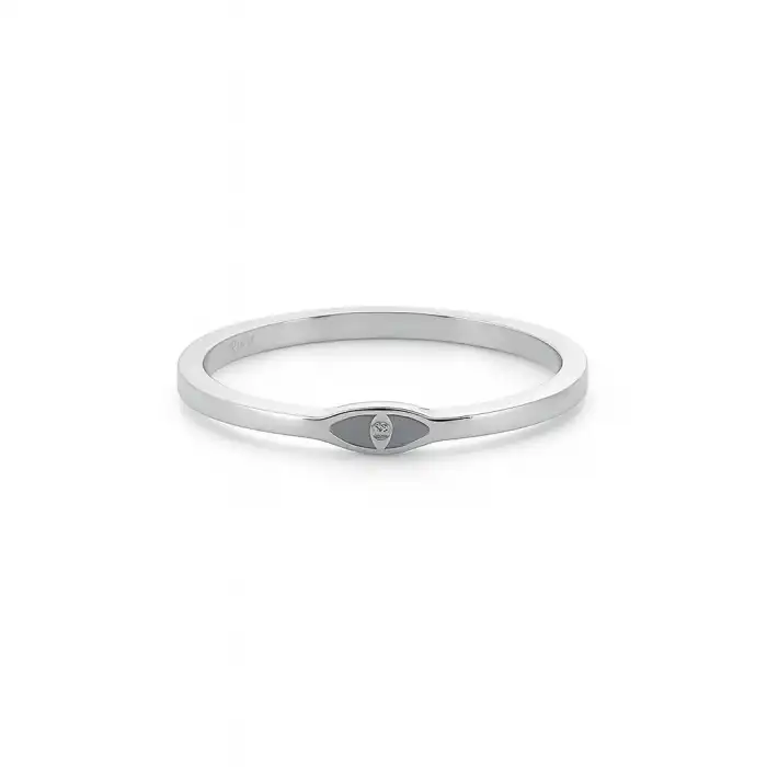 Eye Motif Frost Enamel Diamond Ring