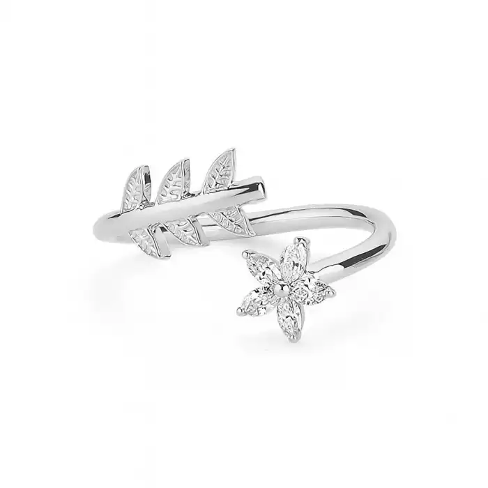 Floral Branch Spiral Ring