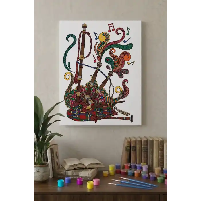 Gayda Desenli Mandala Tuval Boyama Seti 40x50 cm