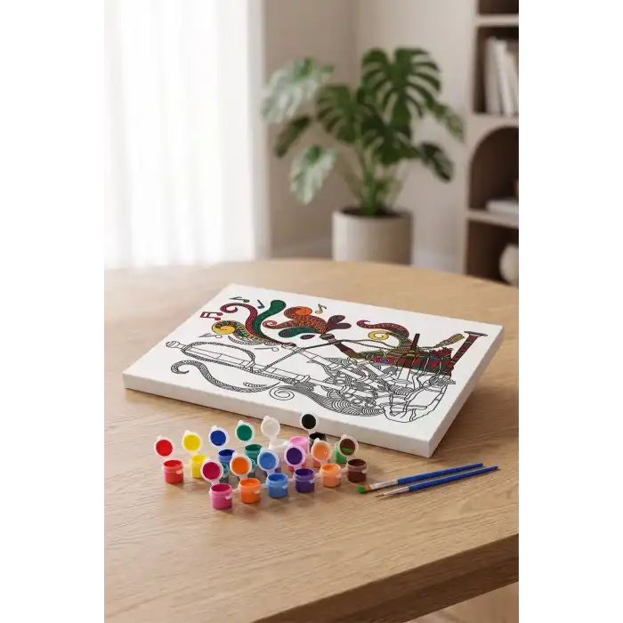 Gayda Desenli Mandala Tuval Boyama Seti 40x50 cm