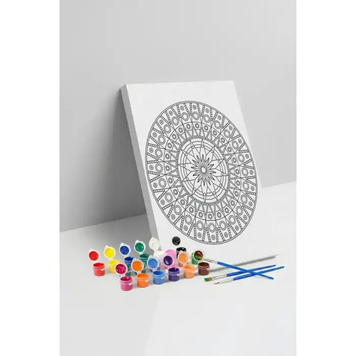 Geometrik Mandala Tuval Boyama Seti 40x50 cm