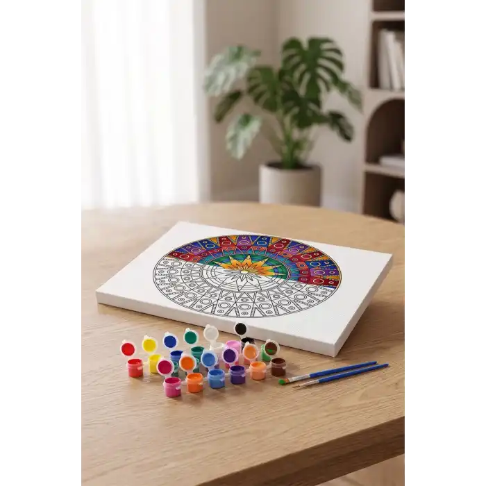 Geometrik Mandala Tuval Boyama Seti 40x50 cm