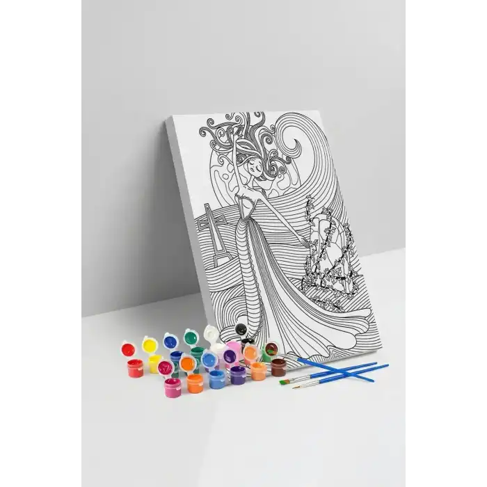 Gotik Prenses Desenli Mandala Tuval Boyama Seti 40x50 cm