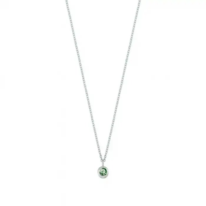 Green Aura Solitaire Necklace