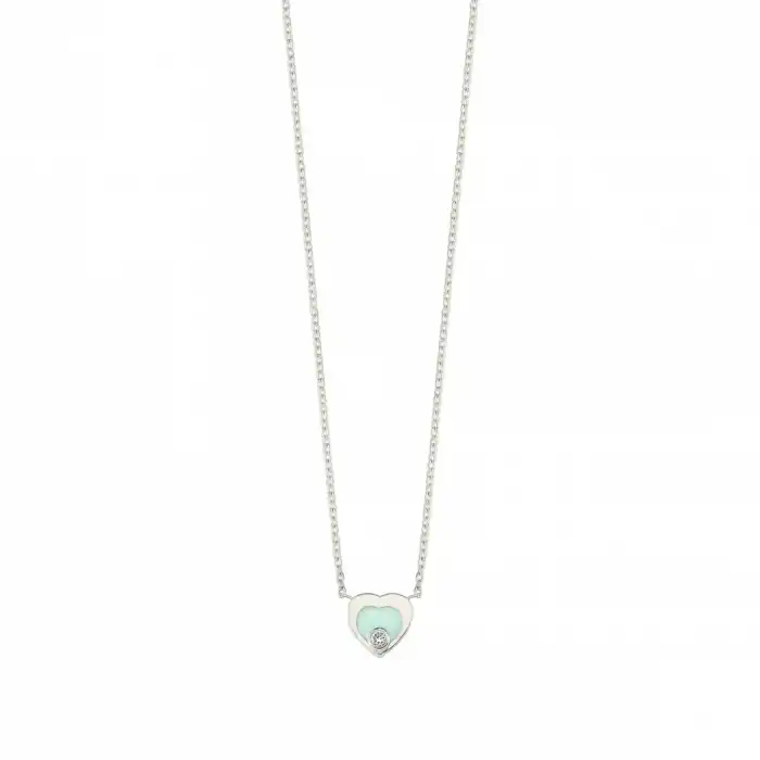 Green Blush Heart Necklace