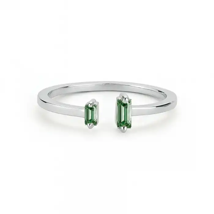 Green Duo Open Ring