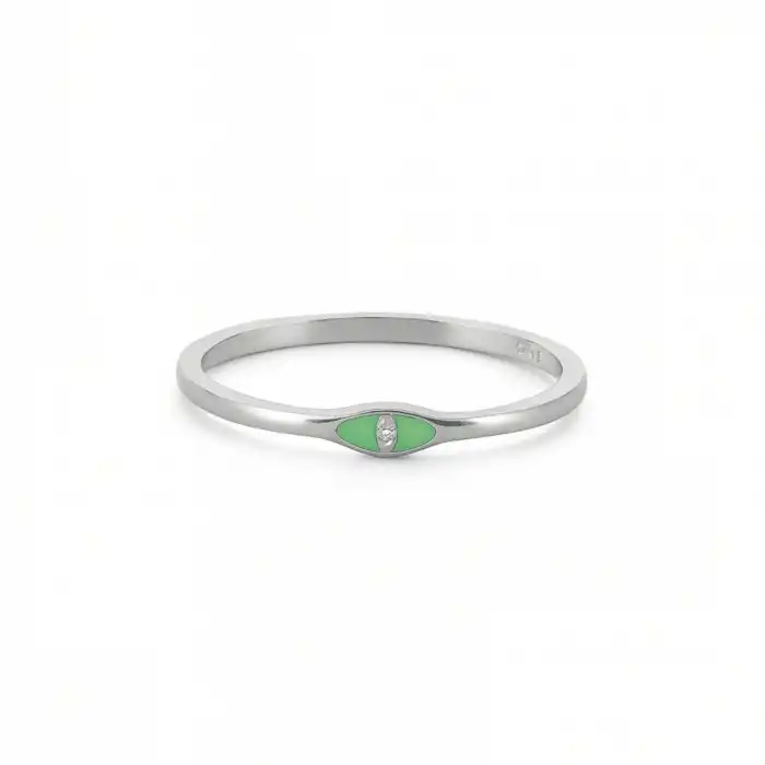 Green Enamel Eye Ring