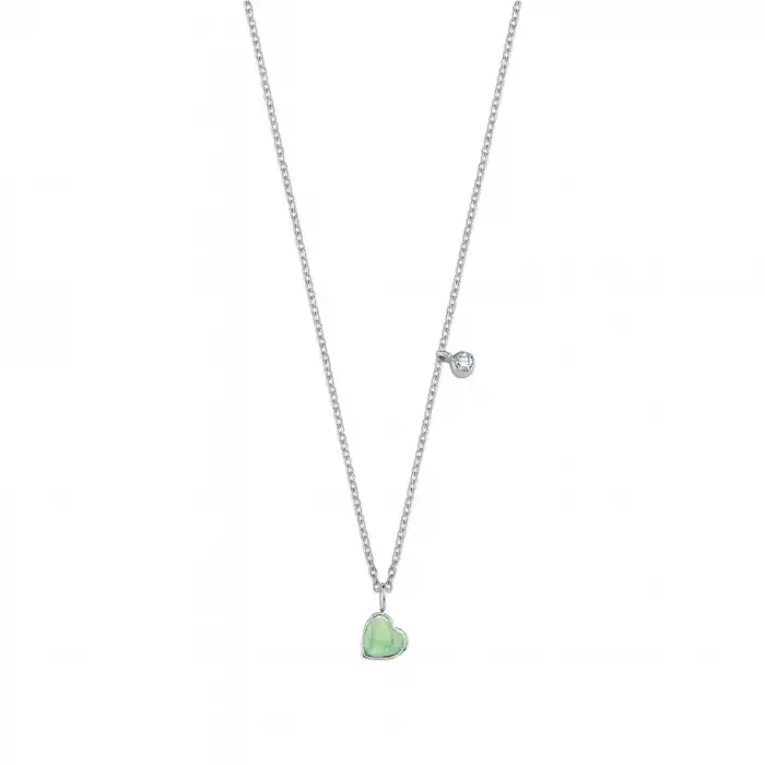 Green Enamel Heart Necklace