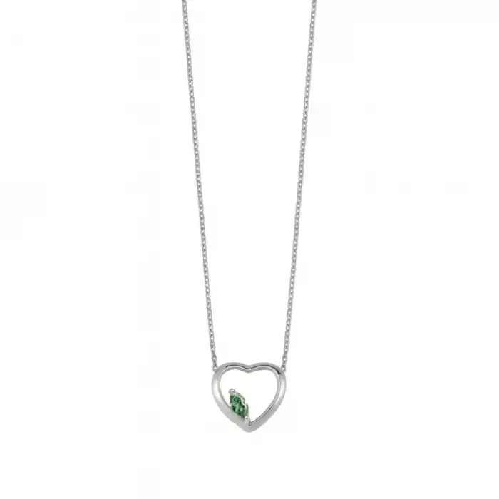 Green Eternal Heart Necklace