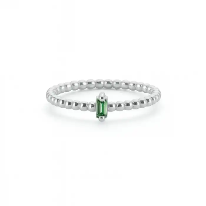 Green Gleam Baguette Ring