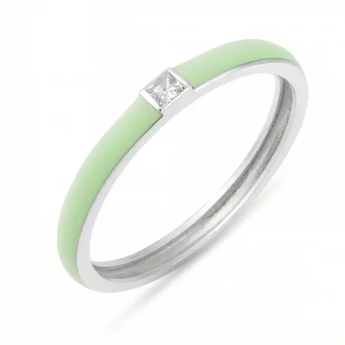 Green Petite Prism Ring