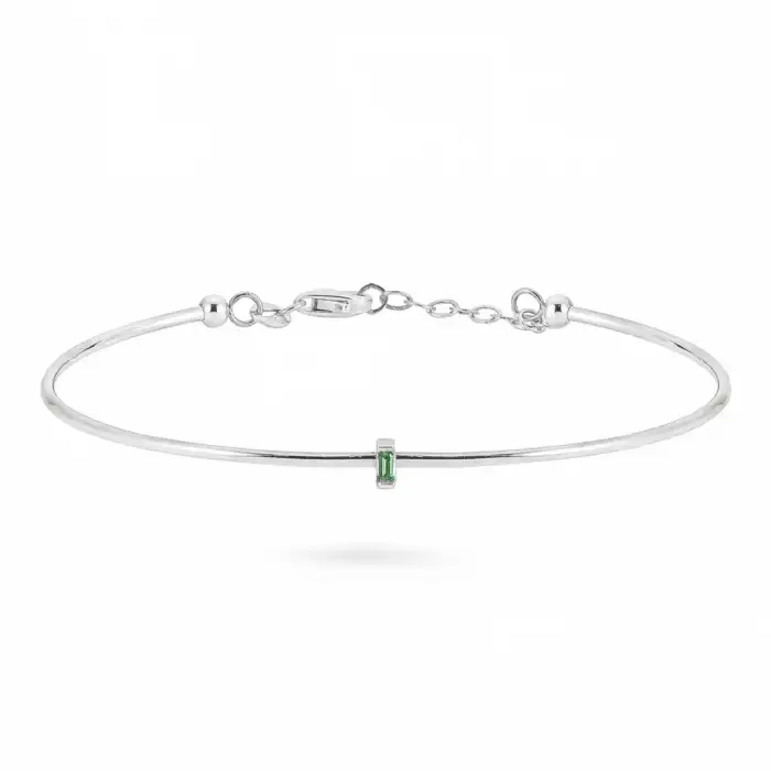 Green Slim Baguette Bracelet