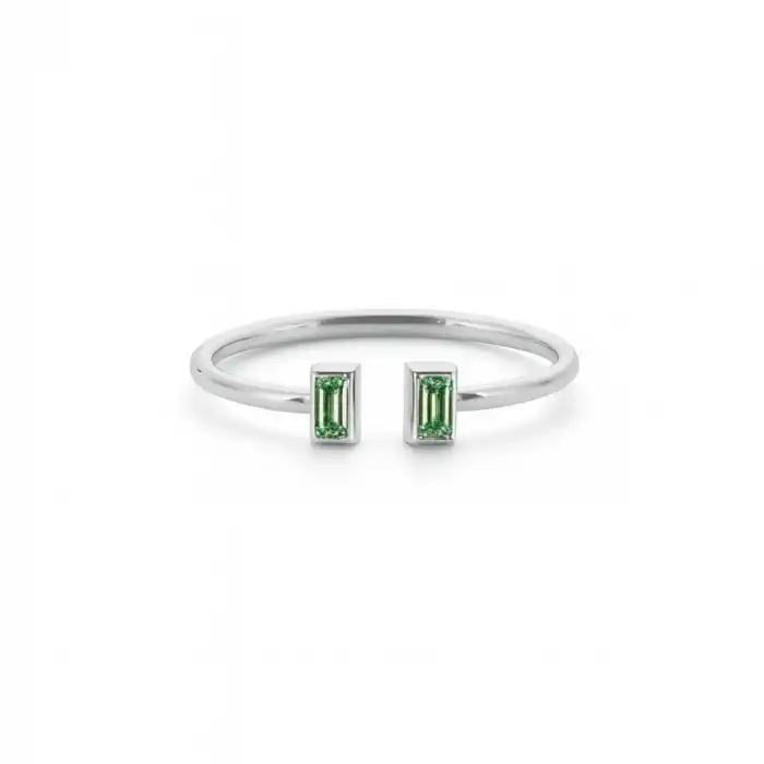 Green Twin Baguette Ring