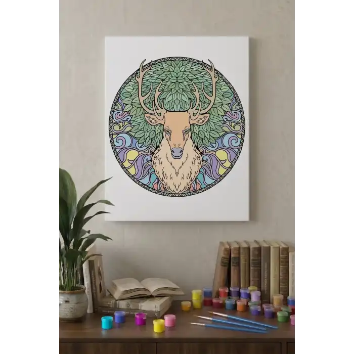 Kedi Desenli Mandala Tuval Boyama Seti 40x50 cm