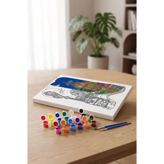 Londra Temalı Mandala Tuval Boyama Seti 40x50 cm