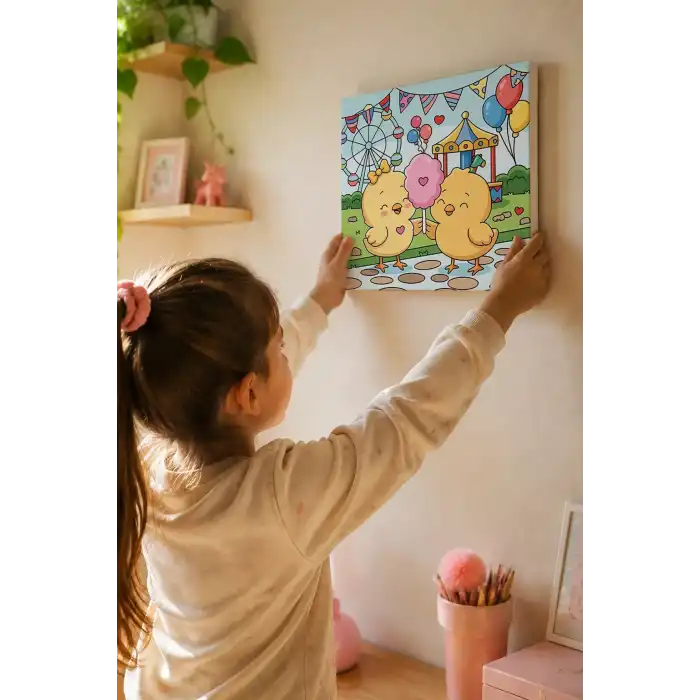 Lunapark Civciv Boyama Tuvali – Şövalesiz Boya Seti 20x20