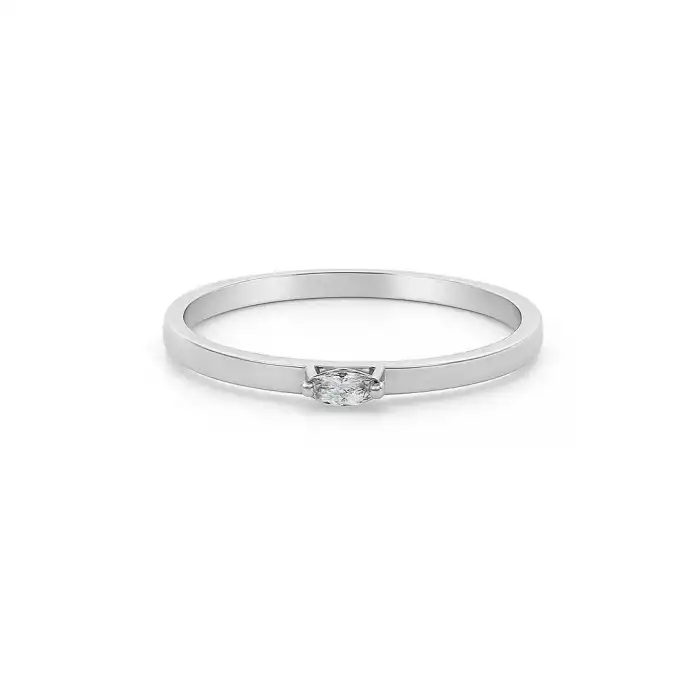 Marquise Diamond Frost Enamel Ring