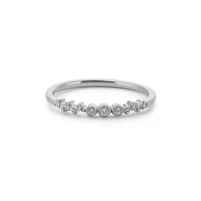 Minimal Diamond Band Ring