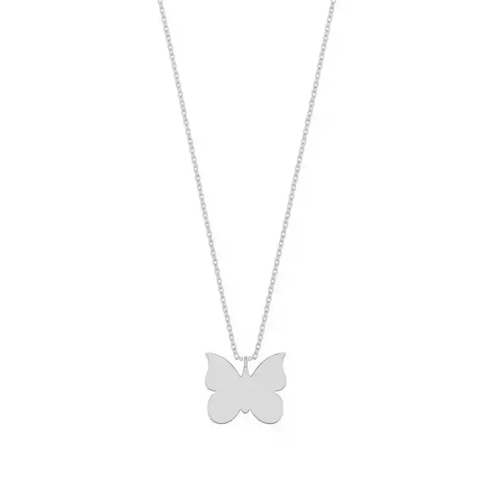 Minimal Diamond Butterfly Pendant Necklace