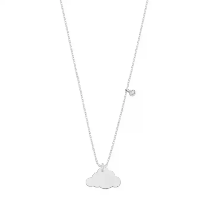 Minimal Diamond Cloud Pendant Necklace