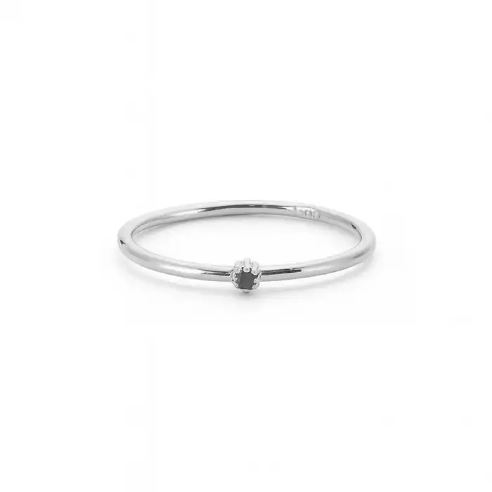 Minimal Emerald Accent Ring