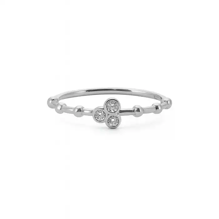 Minimal Three-Stone Diamond Ring