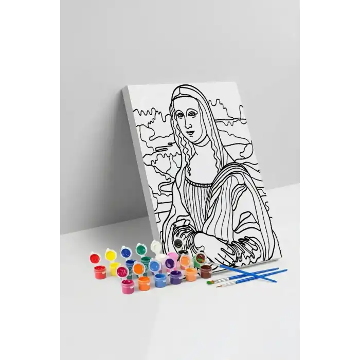 Mona Lisa Desenli Mandala Tuval Boyama Seti 40x50 cm