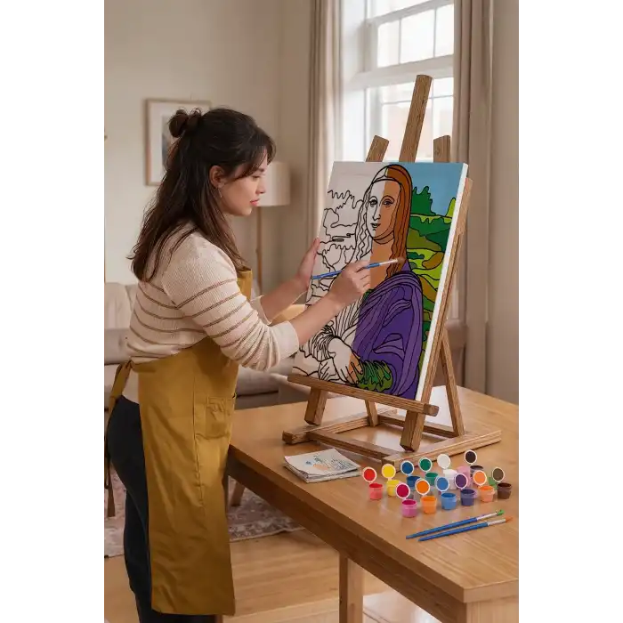 Mona Lisa Desenli Mandala Tuval Boyama Seti 40x50 cm