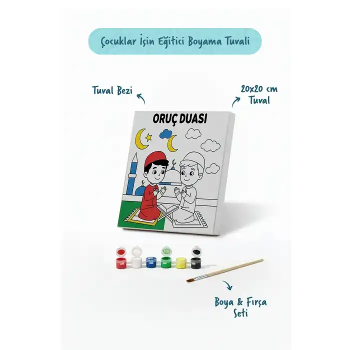 Oruç Duası Çocuklar İçin Eğitici Boyama Tuvali (Şövalesiz)