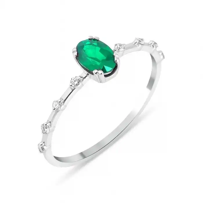 Oval Emerald and Diamond Ring