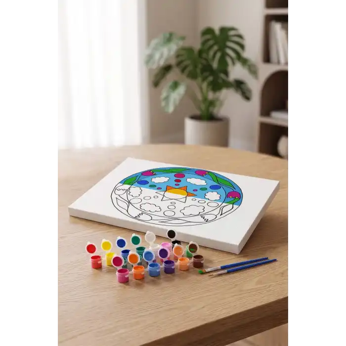 Paskalya Yumurtası Desenli Mandala Tuval Boyama Seti 40x50 cm