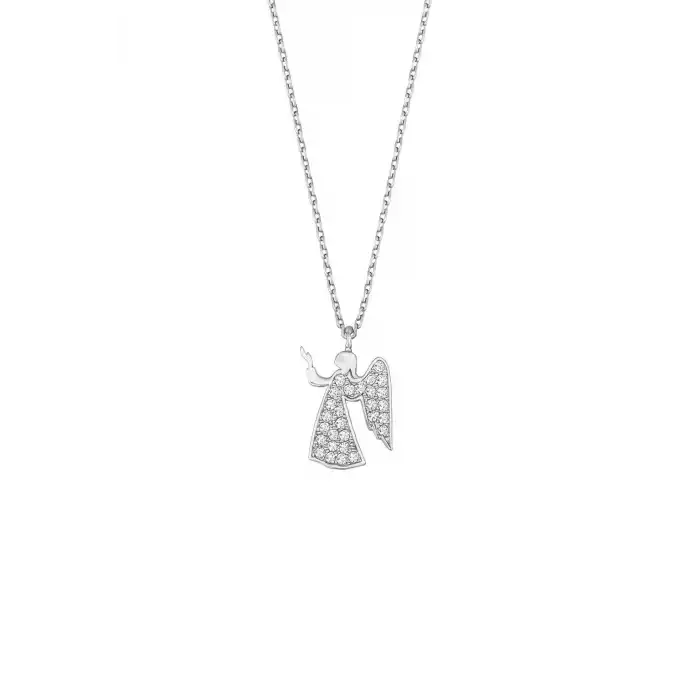 Pave Diamond Angel Pendant Necklace