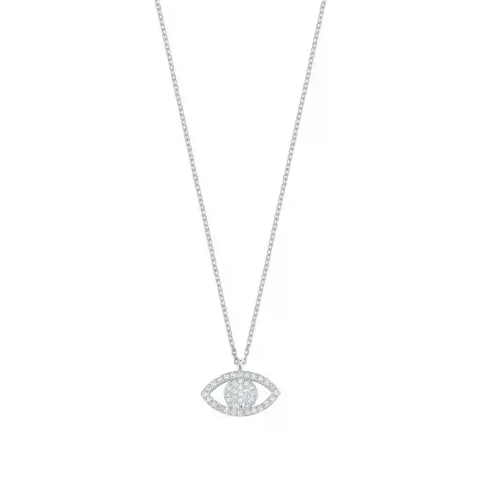 Pave Diamond Eye Pendant Necklace