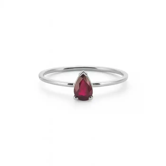 Pear-Shaped Ruby Ring