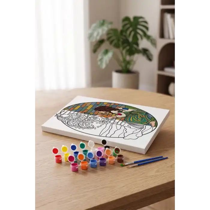 Peri Kızı Desenli Mandala Tuval Boyama Seti 40x50 cm