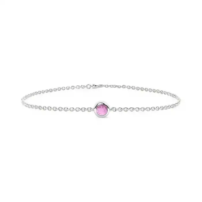 Pink Aura Solitaire Bracelet