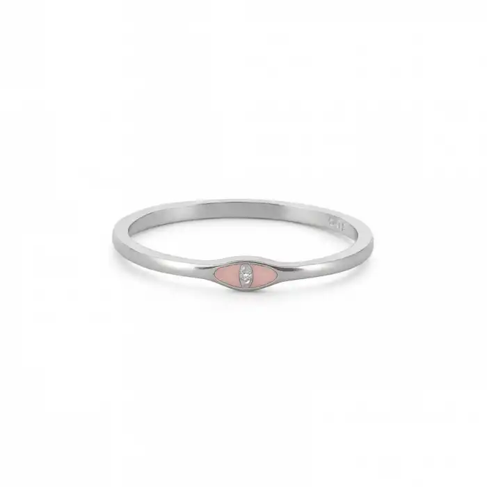 Pink Enamel Eye Ring