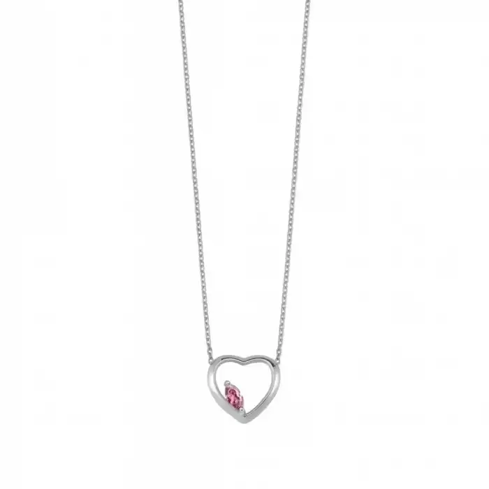 Pink Eternal Heart Necklace