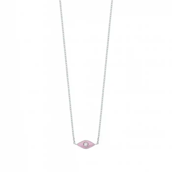 Pink Eye Diamond Necklace
