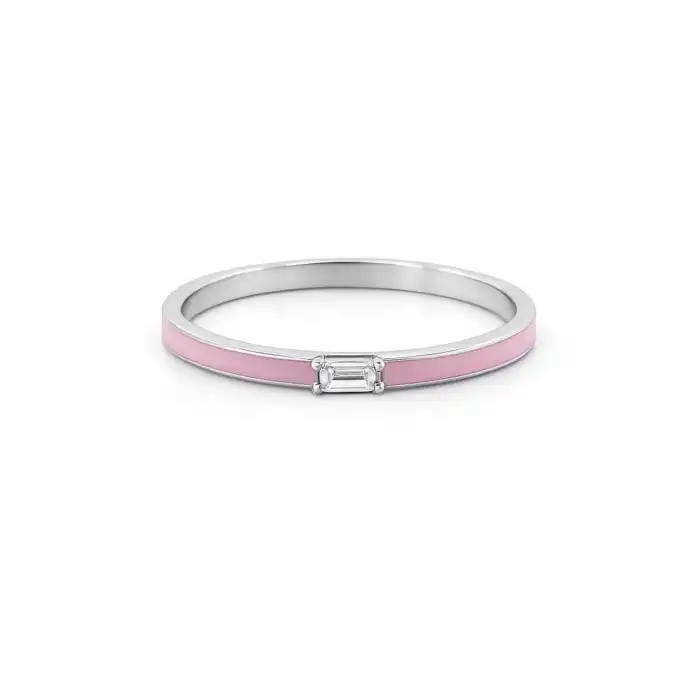 Pink Glow Baguette Ring