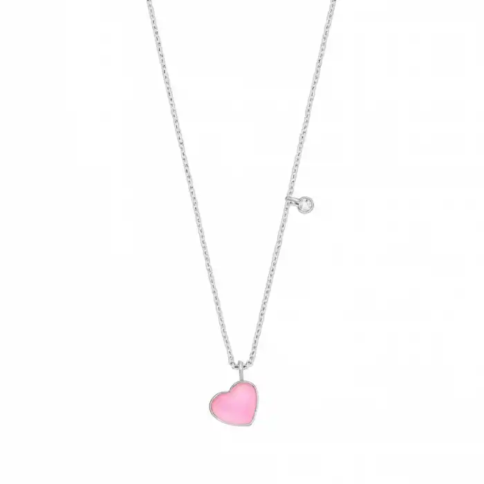 Pink Grand Enamel Heart Necklace