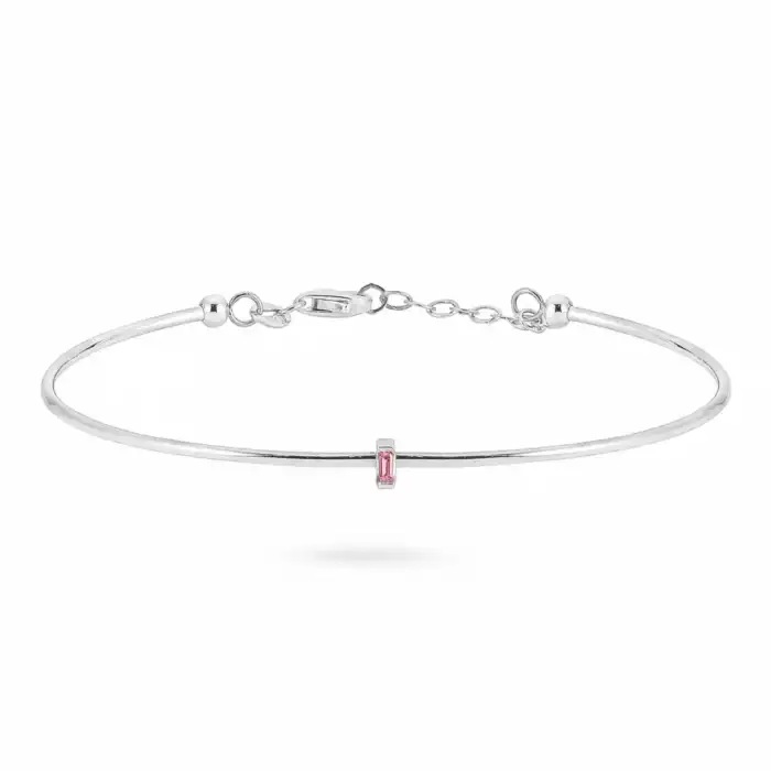 Pink Slim Baguette Bracelet