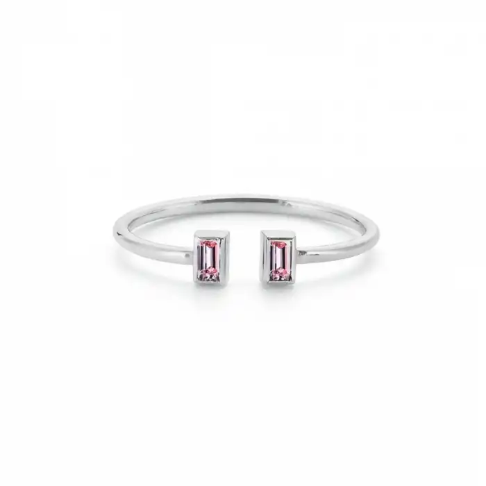 Pink Twin Baguette Ring