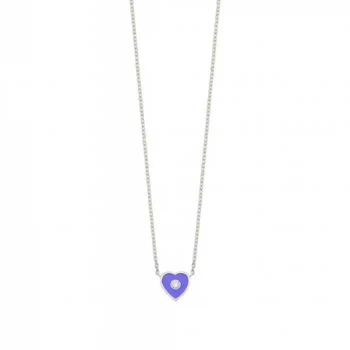Purple Amour Heart Necklace