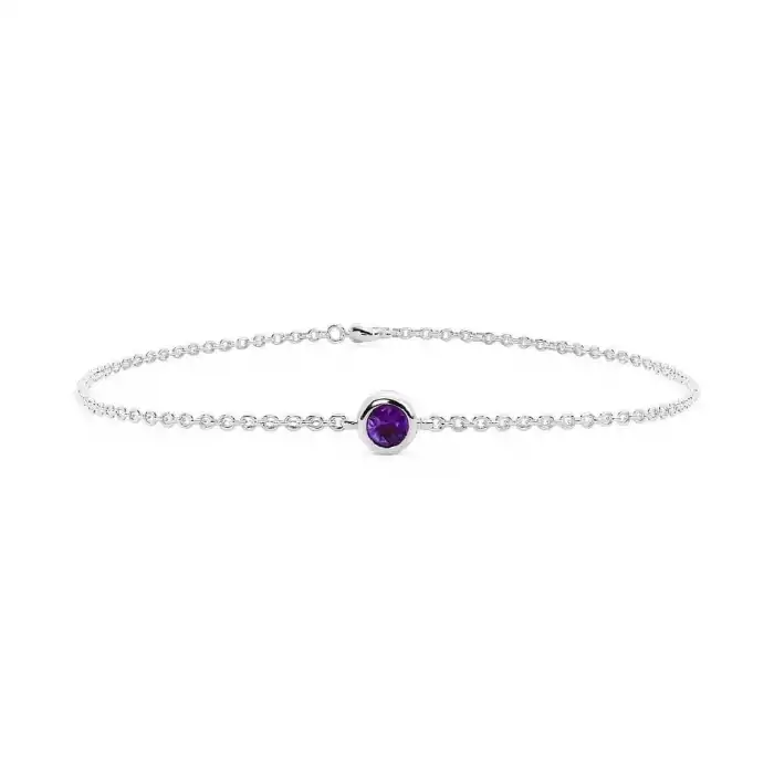 Purple Aura Solitaire Bracelet